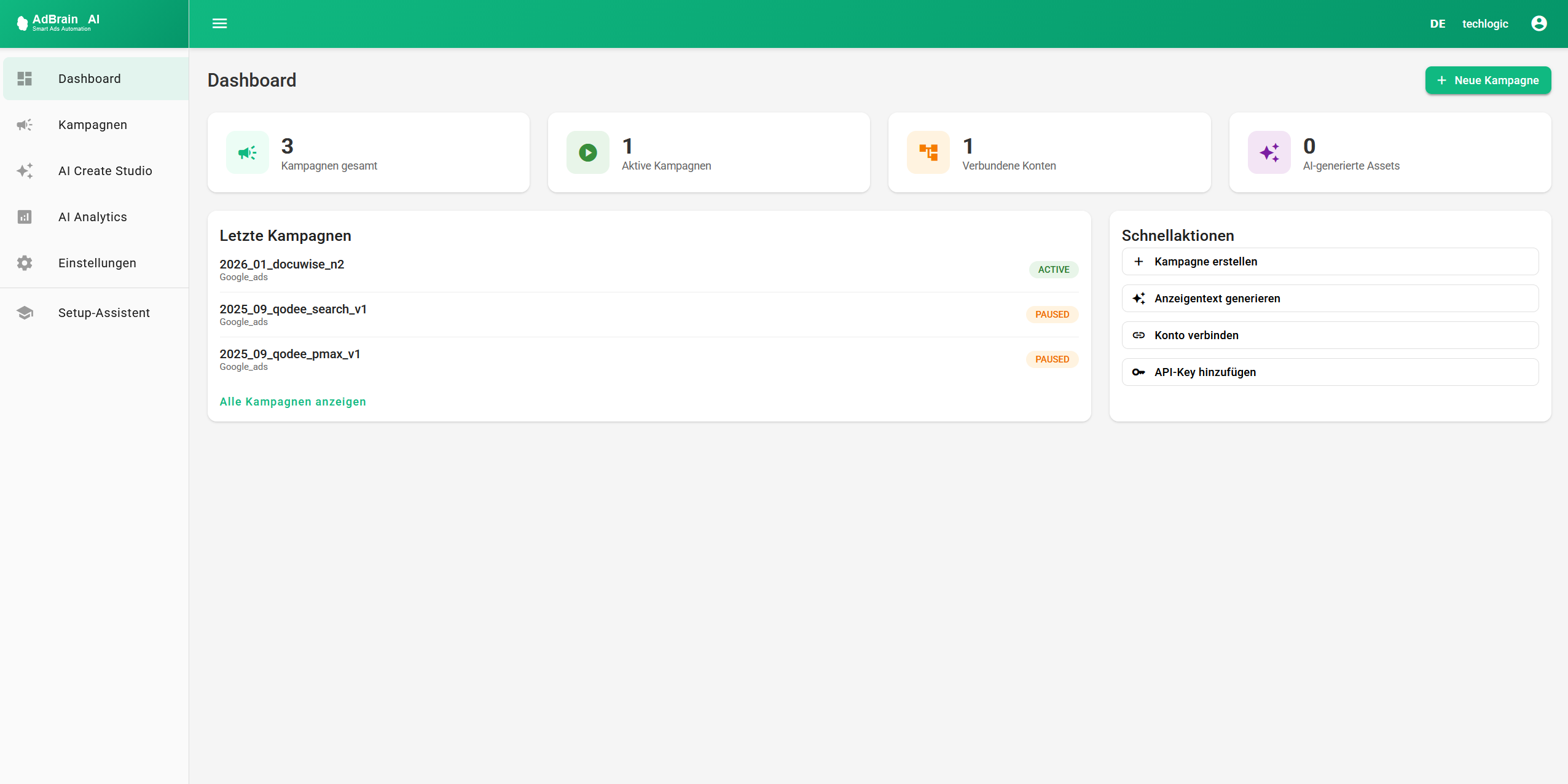 AdBrain AI Dashboard