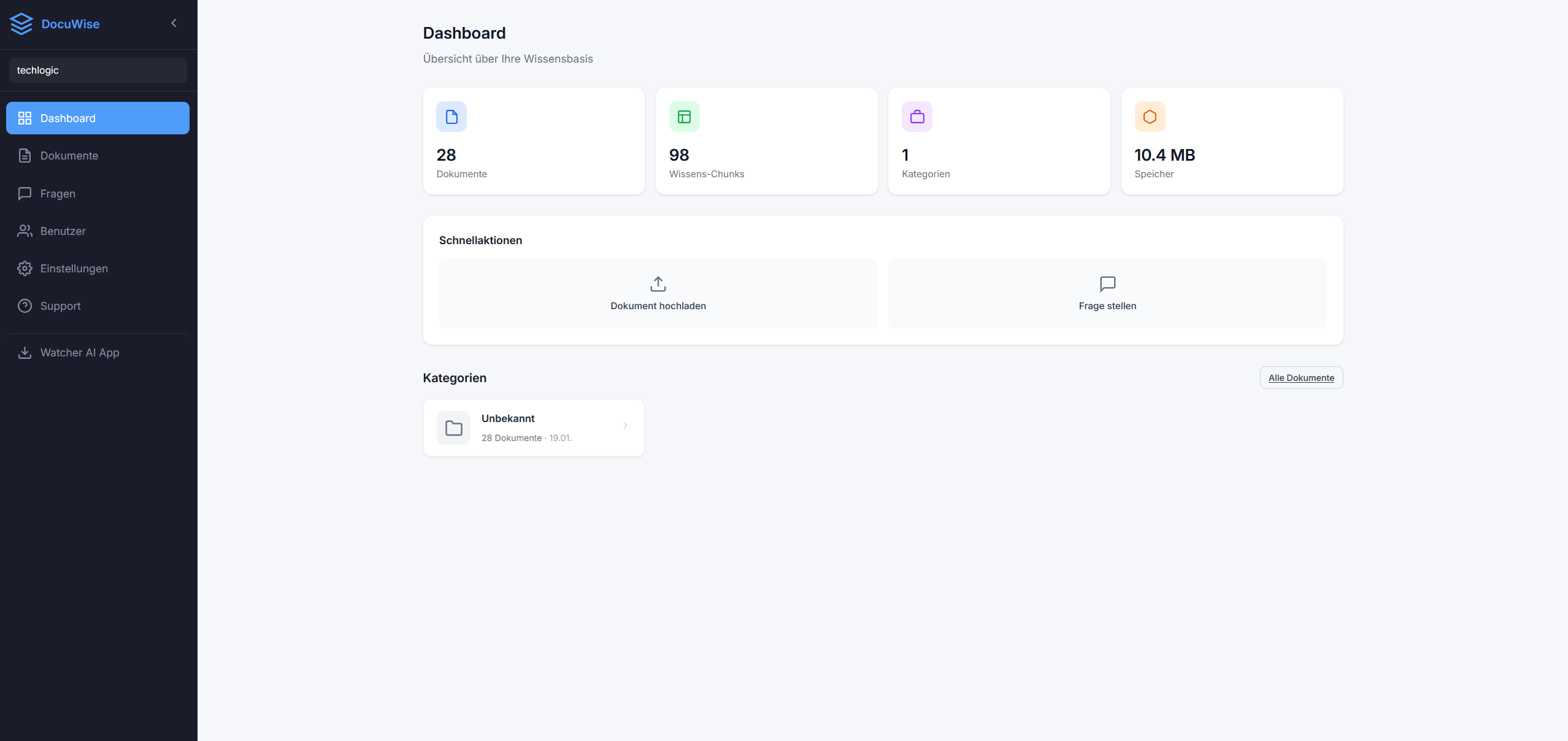 DocuWise AI Dashboard